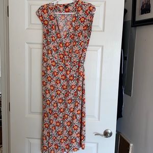 J Crew Mercantile floral wrap dress